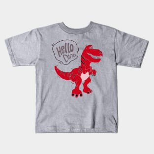 cute colorful red dinosaur illustration for kids Kids T-Shirt